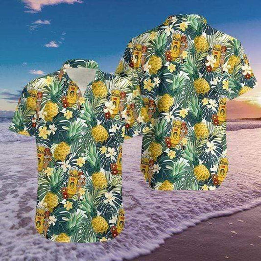 Sexy Girls Retro And Beer Pineapple Tropical Hawaiian Aloha Shirts #1009H