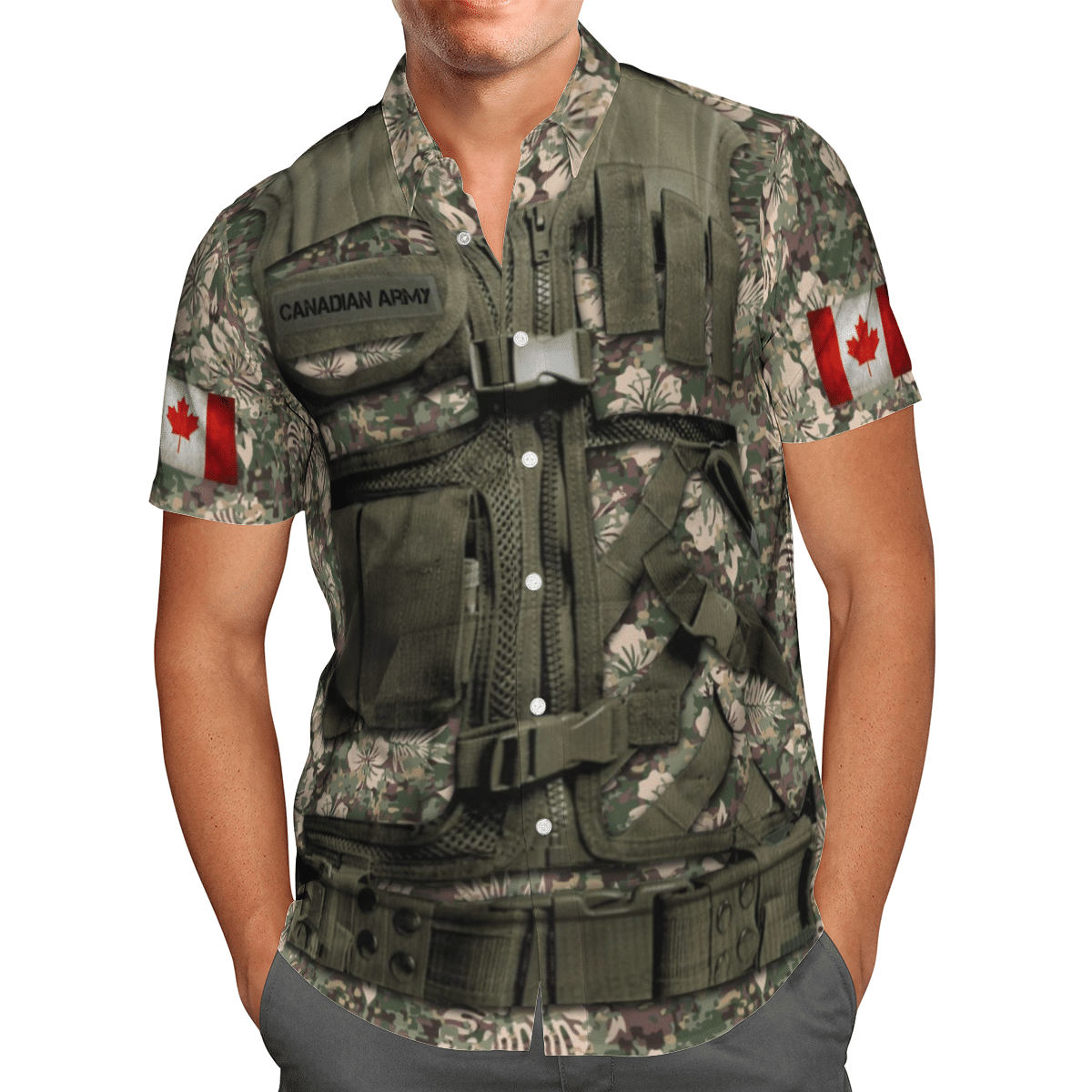 Canadian Army   Green Unique Design Unisex Hawaiian Shirt For Men And Women Dhc17063173