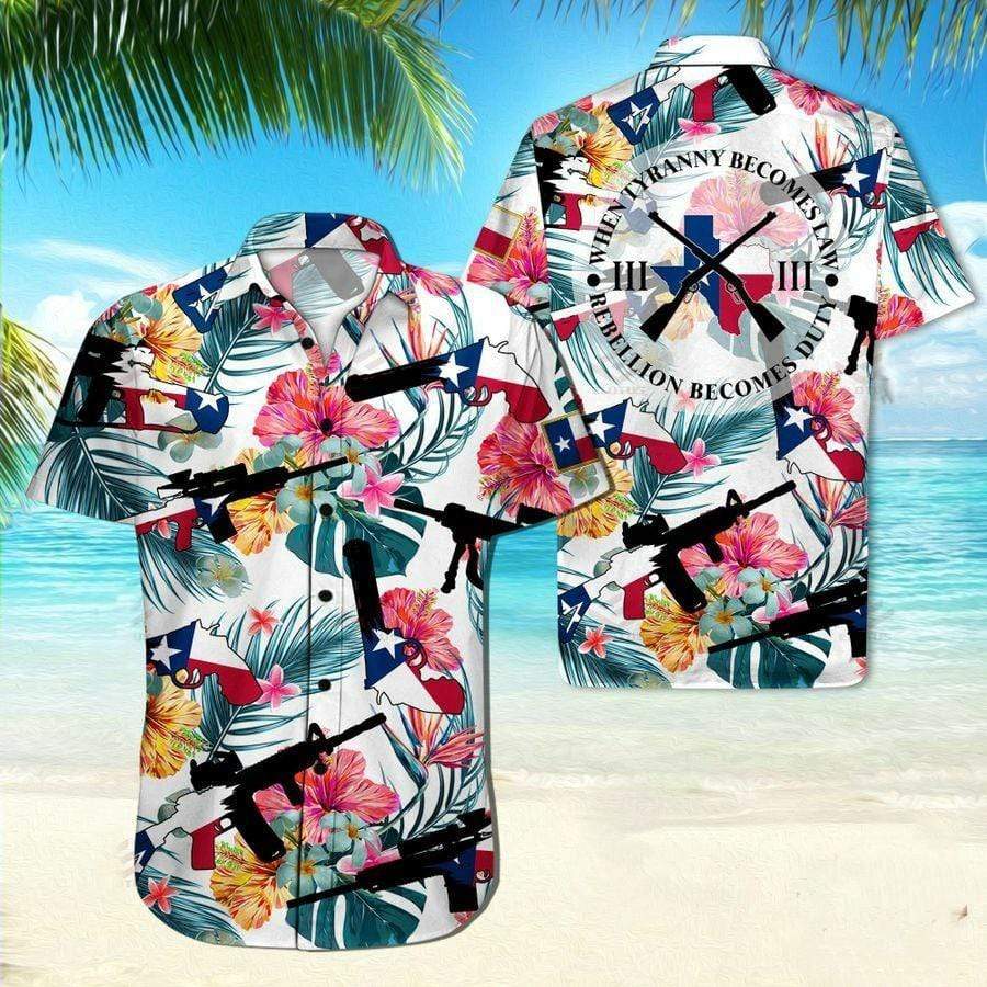 Hawaiian Aloha Shirts Texas Gun Duty