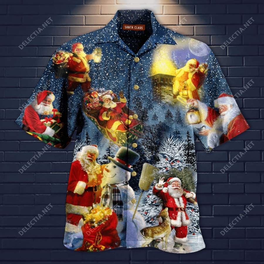 Hawaiian Aloha Shirts Magical Christmas Santa Claus