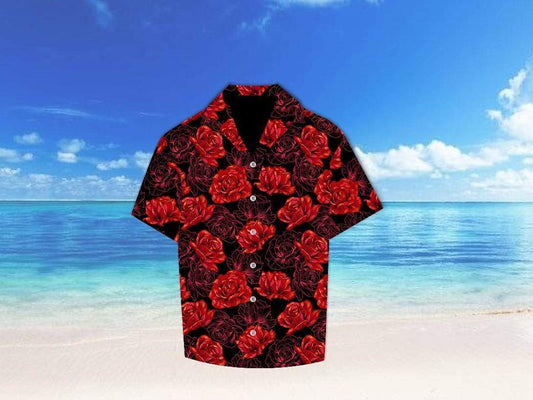 Hawaiian Aloha Shirts Awesome Rose #2908L