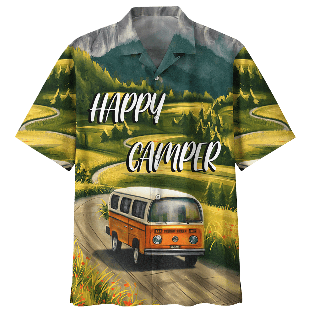 Camping Green Awesome Design Unisex Hawaiian Shirt 