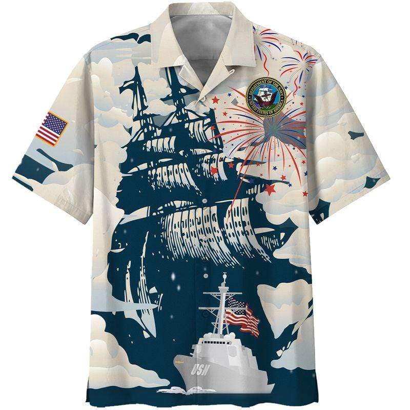 Independence Day Navy Veteran Hawaiian Shirt