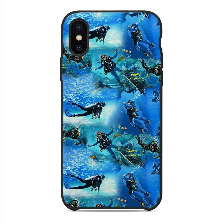  3D Custom Glass Phone Case Cover Scuba Diving Hawaiian