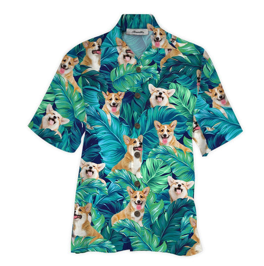 Corgi Blue Awesome Design Unisex Hawaiian Shirt 