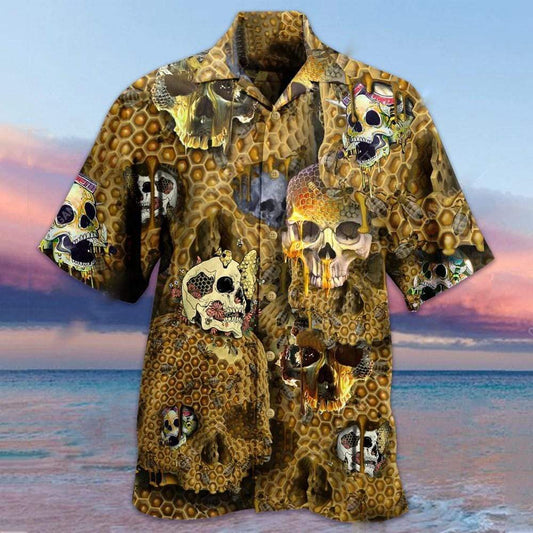 Save The Bees Skull Hawaiian Aloha Shirts #DH