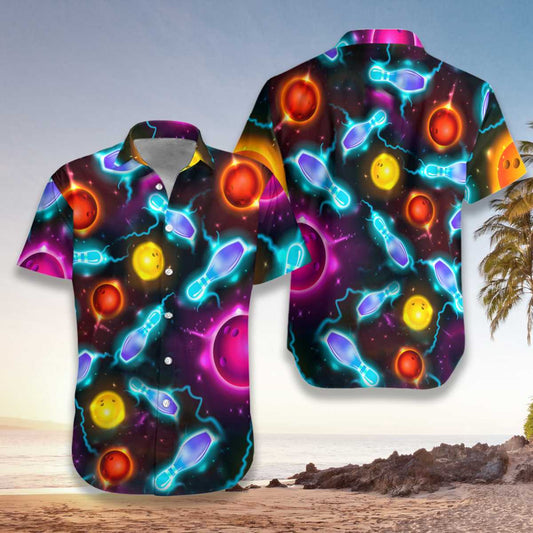 Colorful Bowling to the Space Unisex Hawaiian Shirts #DH