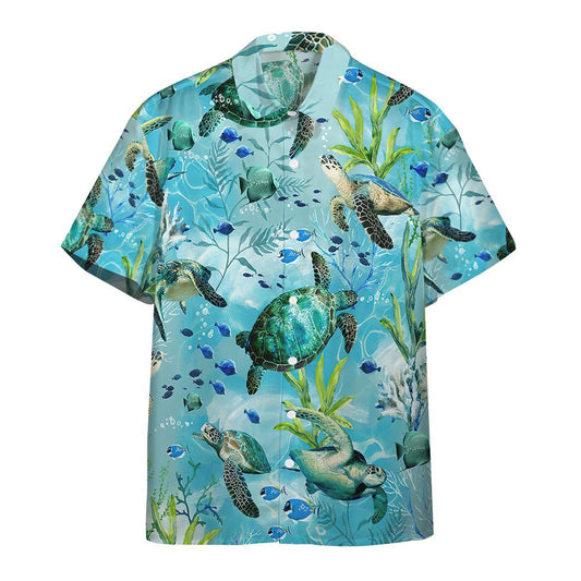  3D Swimming Sea Turtles Custom Hawaii Shirt