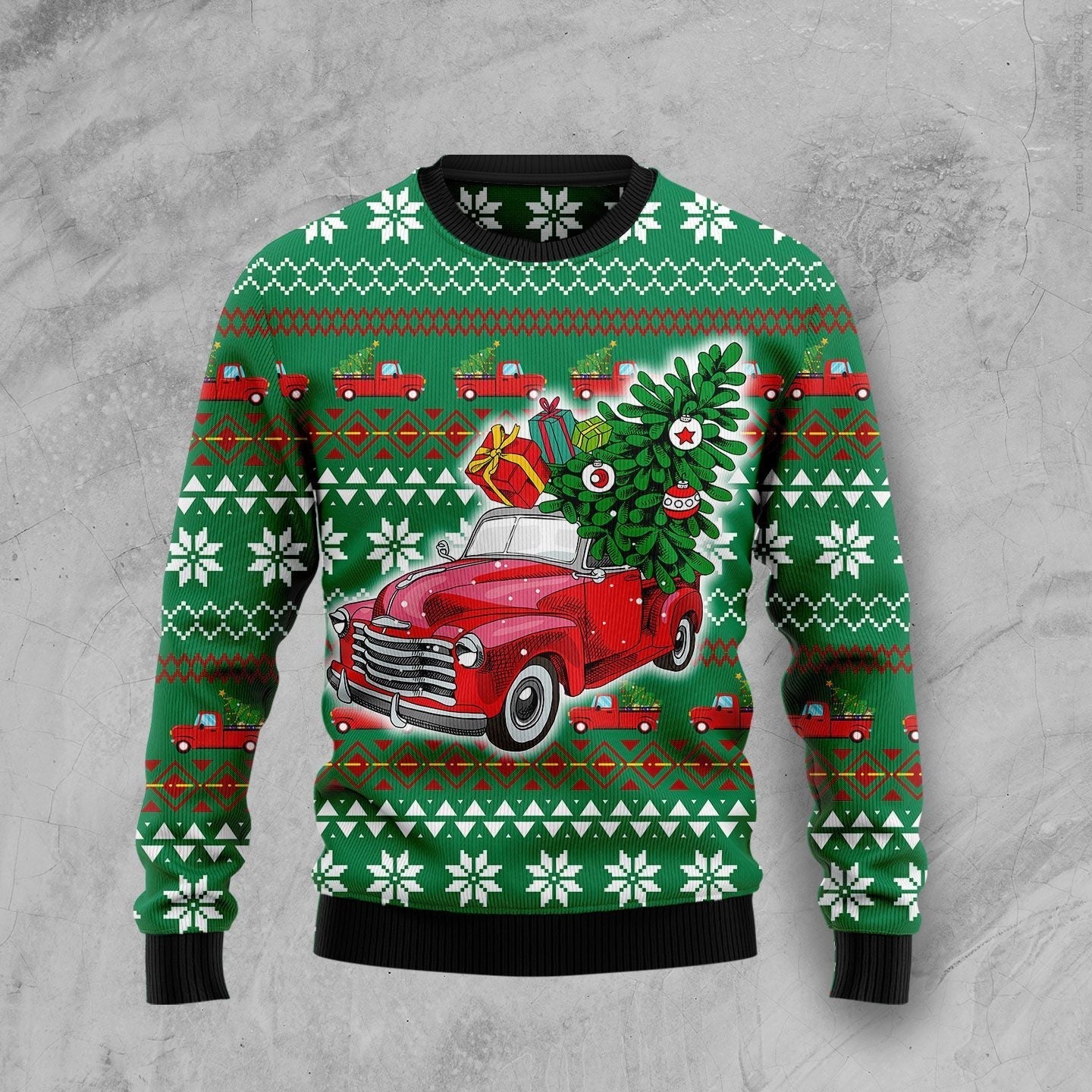 Pickup Truck Ugly Christmas Sweater 