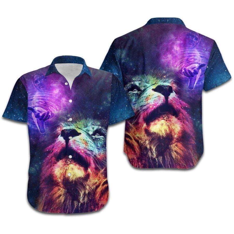 Hawaiian Aloha Shirts Jesus Christ And Lion Galaxy