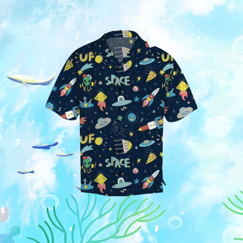 Unique UFO In Space Hawaiian Aloha Shirts #DH