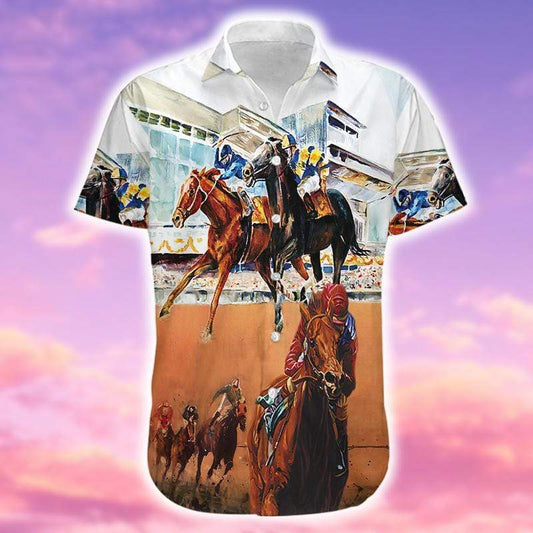 Hawaiian Aloha Shirts Horse Racing 