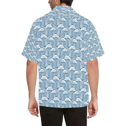 Wave Print Design Hawaiian Shirt