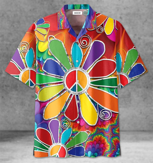 Hawaiian Aloha Shirts Hippie Tie Dye Flower