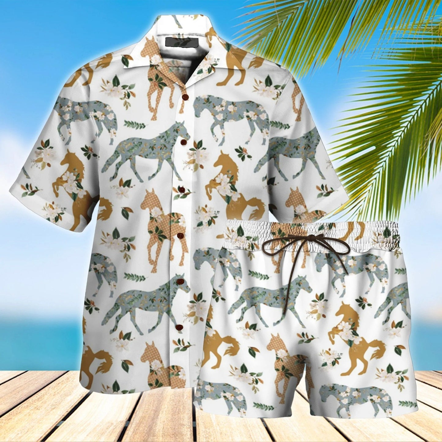 Horse Hawaiian Shirt Set | Unisex | HS1078