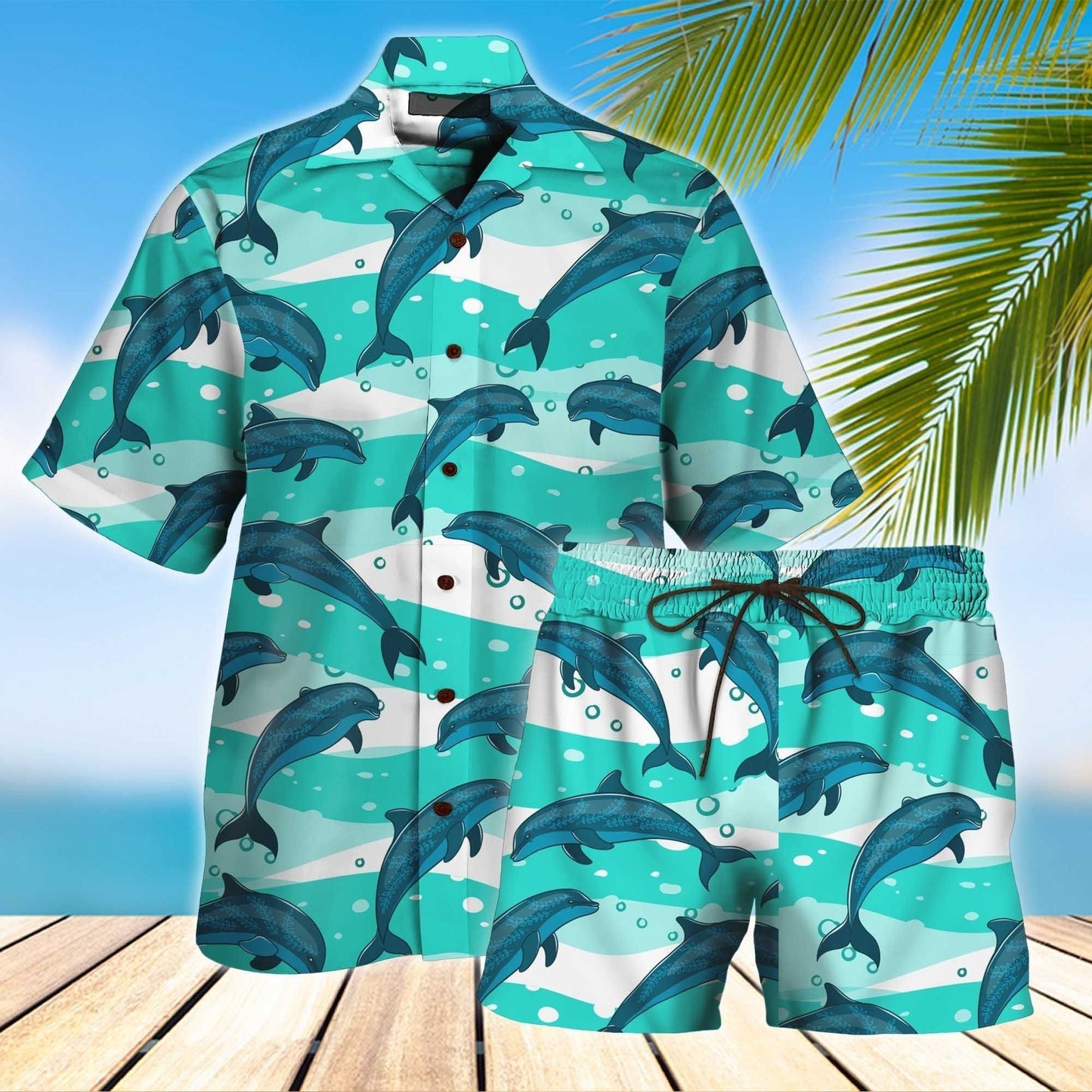 Dolphin Hawaiian Shirt Set | Unisex | HS1081