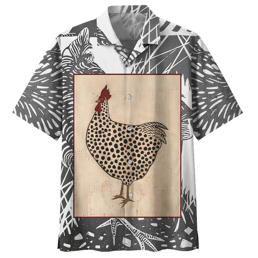 Chicken   Gray Unique Design Unisex Hawaiian Shirt 