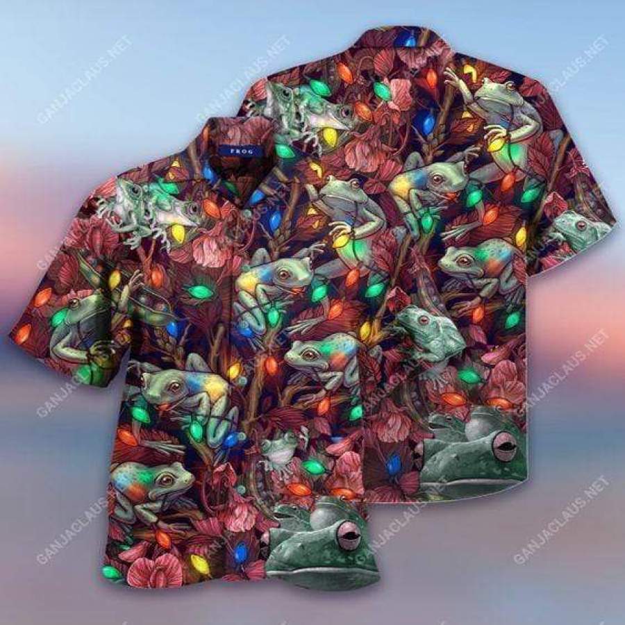 Hawaiian Aloha Shirts Christmas Lights Frog