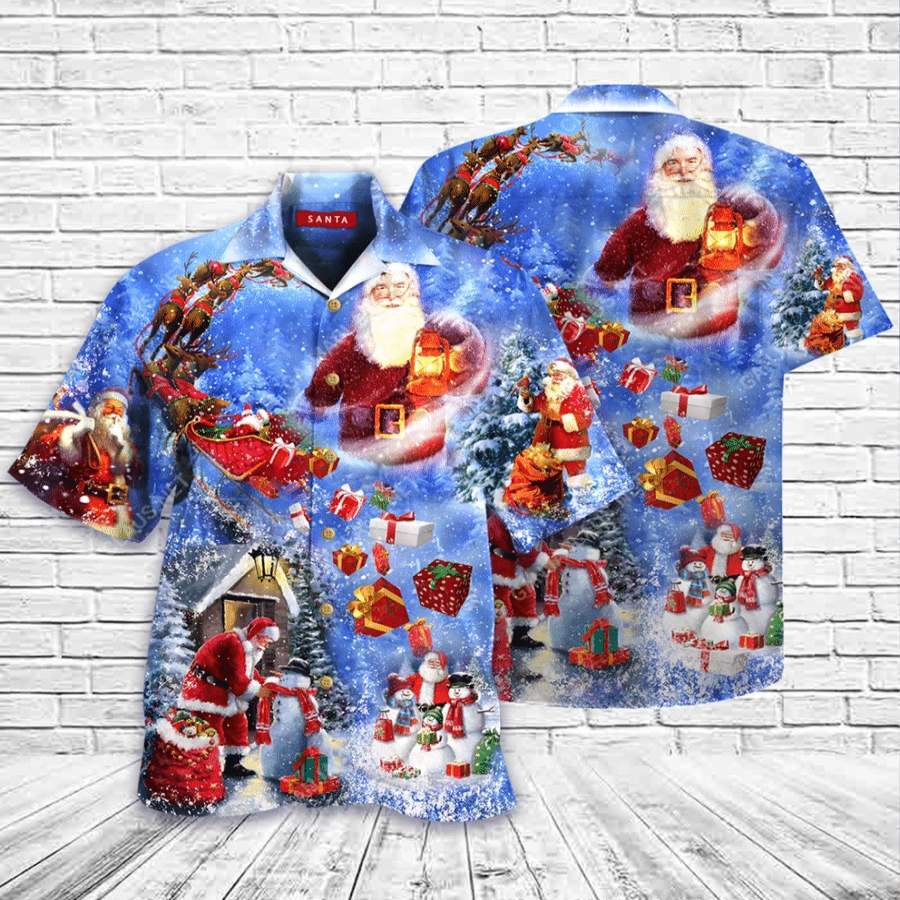 Hawaiian Aloha Shirts Santa Claus Is Coming To Town Christmas