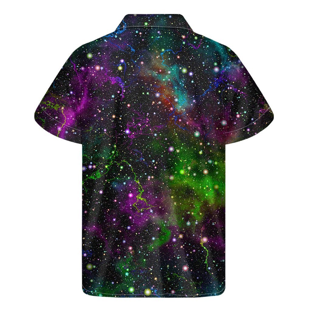 Abstract Dark Galaxy Space Print Mens Short Sleeve Shirt Hawaiian