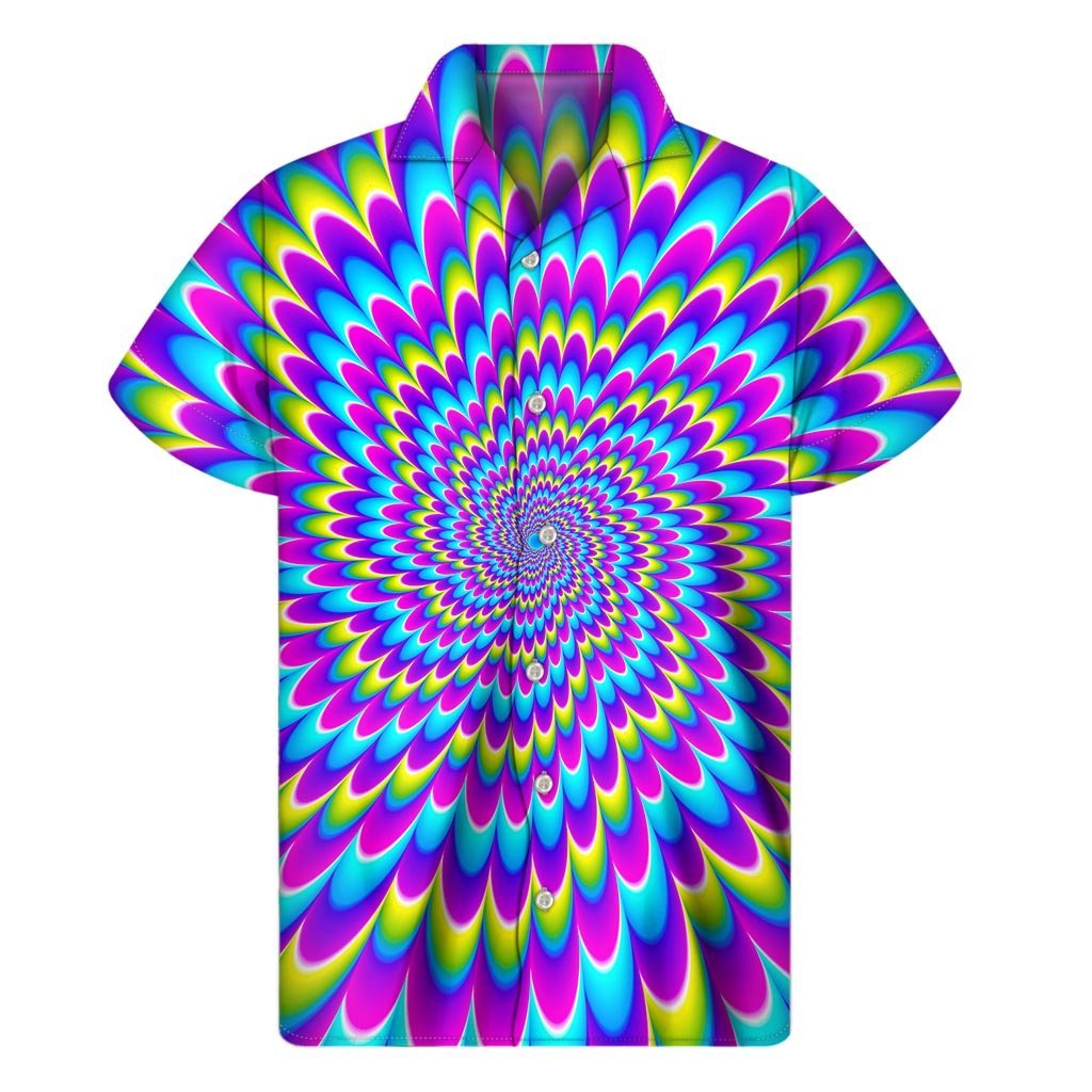 Abstract Dizzy Moving Optical Illusion Mens Short Sleeve Shirt Hawaiian