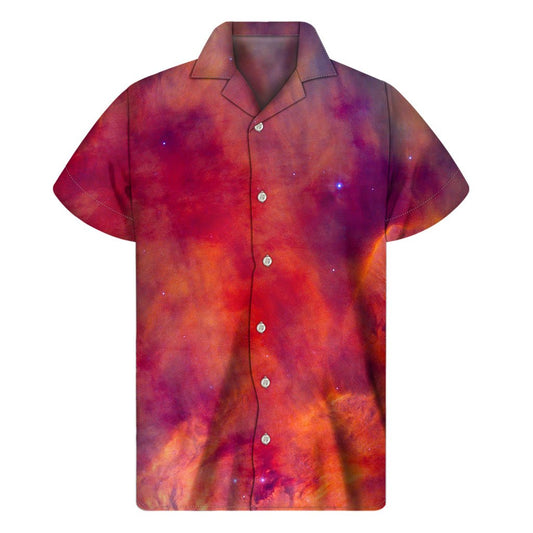 Abstract Nebula Cloud Galaxy Space Print Mens Short Sleeve Shirt Hawaiian