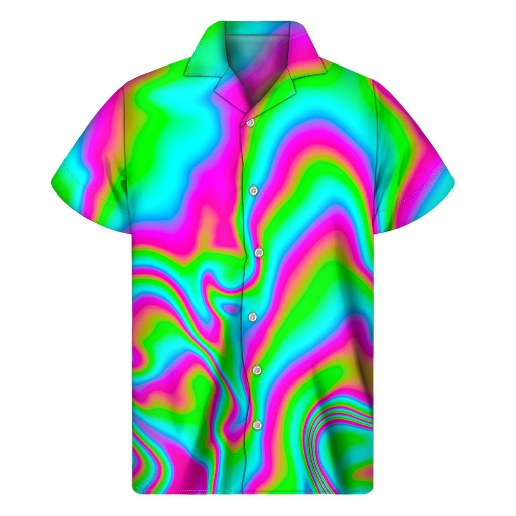 Abstract Psychedelic Trippy Print Mens Short Sleeve Shirt Hawaiian