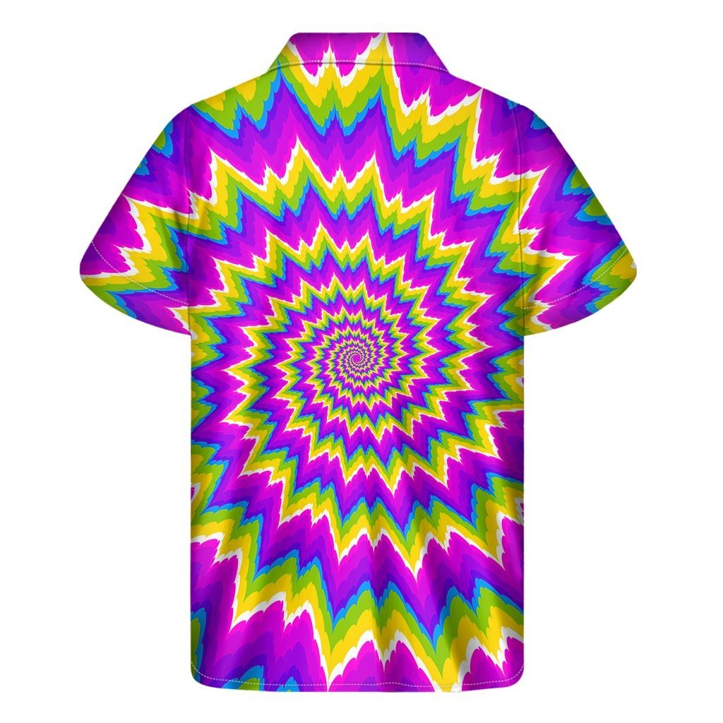 Abstract Spiral Moving Optical Illusion Mens Short Sleeve Shirt Hawaiian