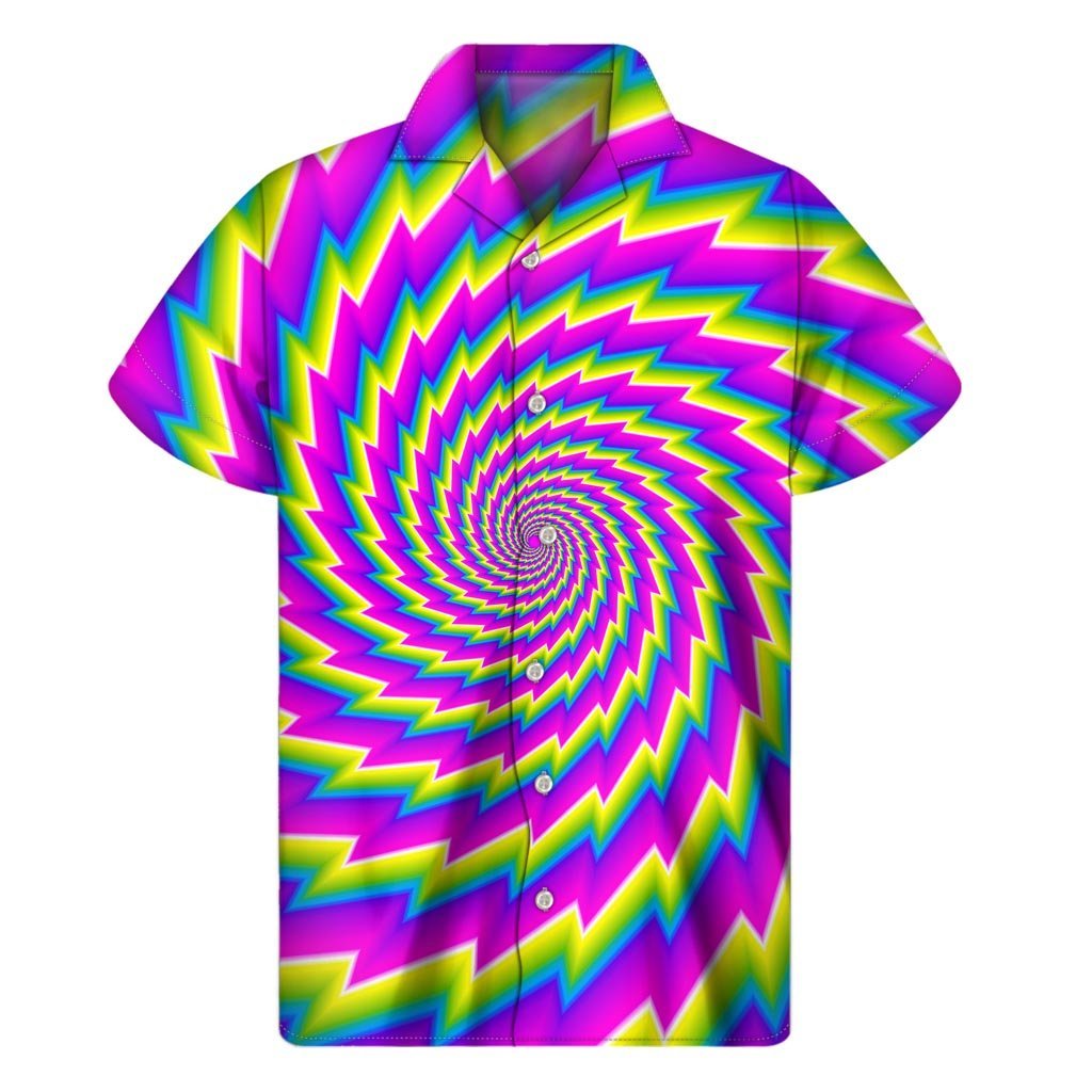 Abstract Twisted Moving Optical Illusion Mens Short Sleeve Shirt Hawaiian