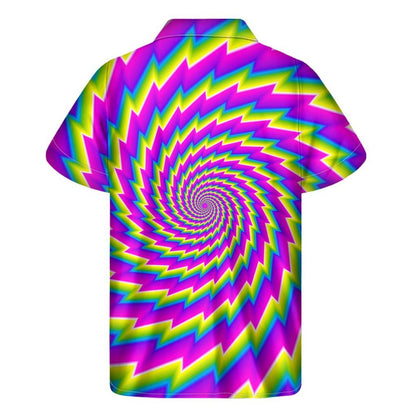 Abstract Twisted Moving Optical Illusion Mens Short Sleeve Shirt Hawaiian