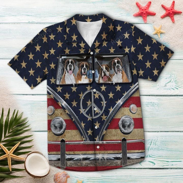 Boxer Flag Hippie Bus   Blue Awesome Design Unisex Hawaiian Shirt For Men And Women Dhc17063870