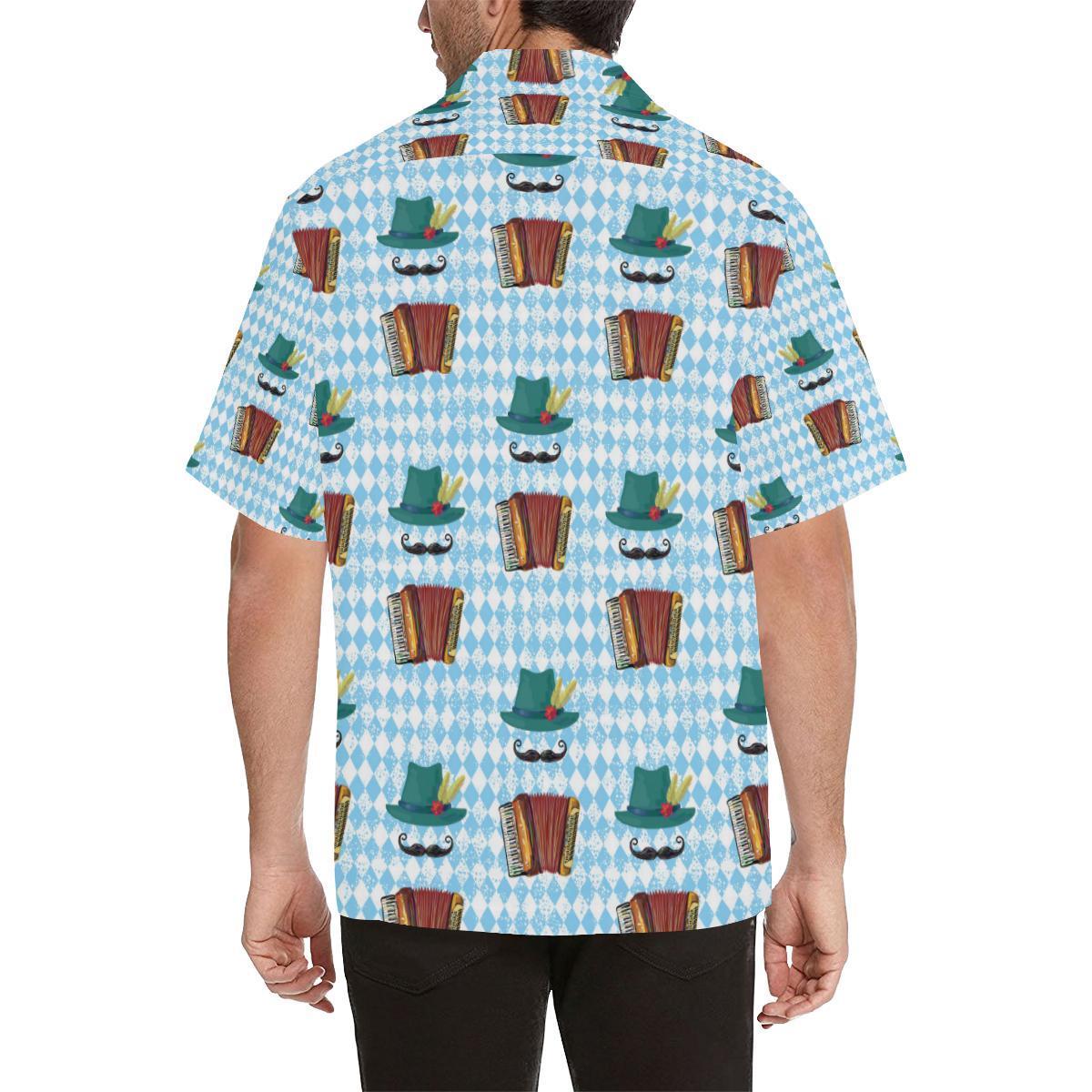 Accordion Mustache Pattern Print Design Hawaiian Shirt