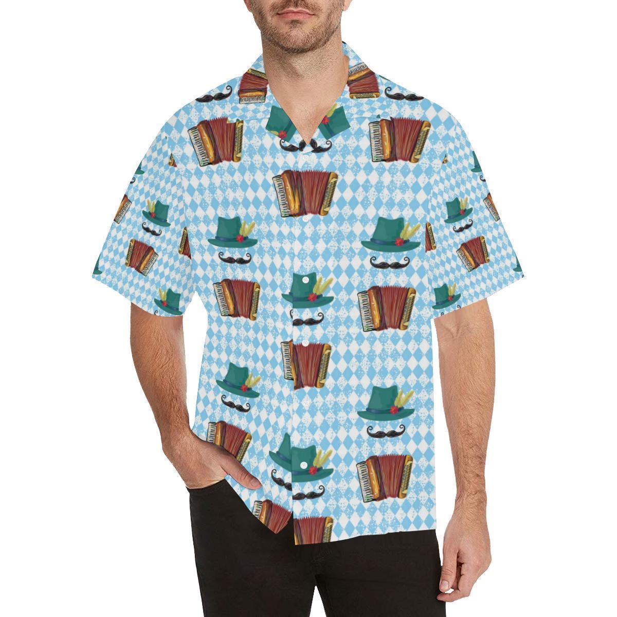 Accordion Mustache Pattern Print Design Hawaiian Shirt