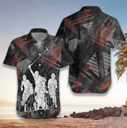 Polo Player B&amp;amp;W Aloha Hawaiian Shirts #L