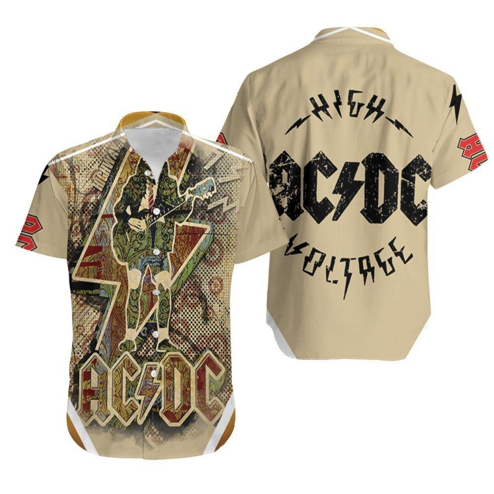 ACDC Band Hawaiian Graphic Print Short Sleeve 