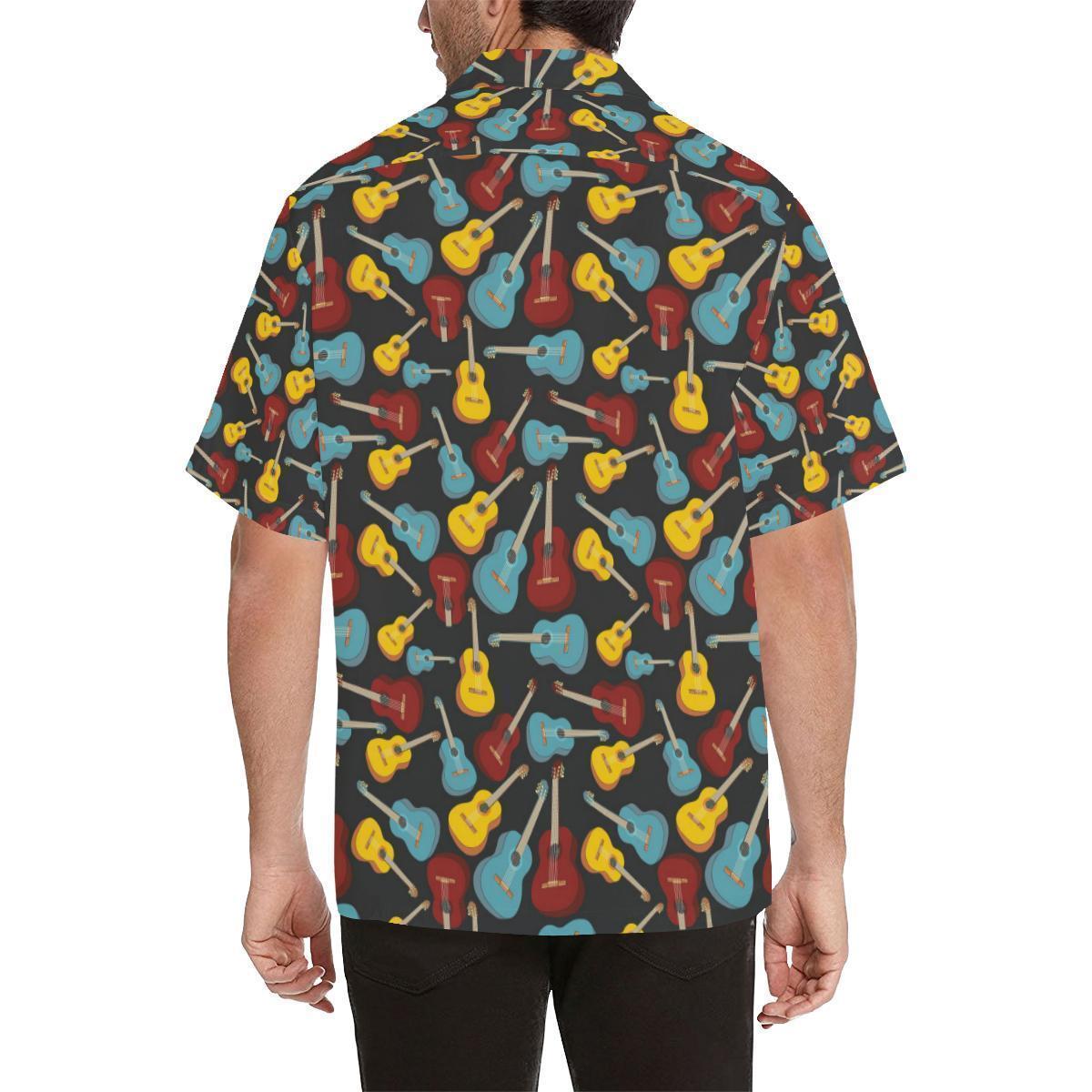 Acoustic Guitar Pattern Print Design Hawaiian Shirt