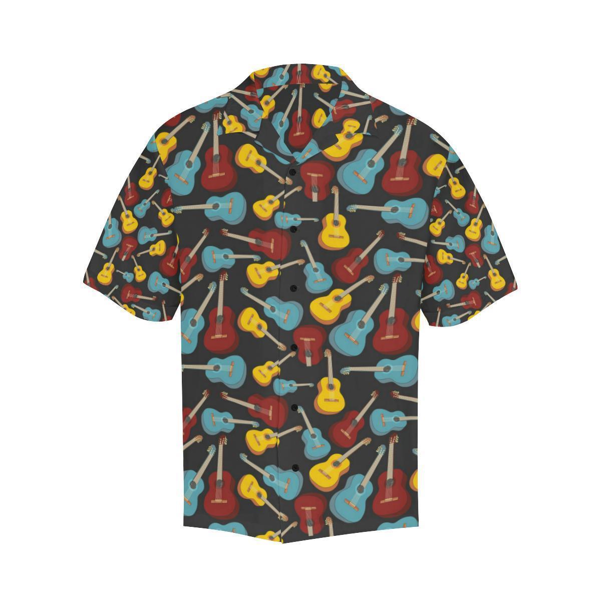 Acoustic Guitar Pattern Print Design Hawaiian Shirt