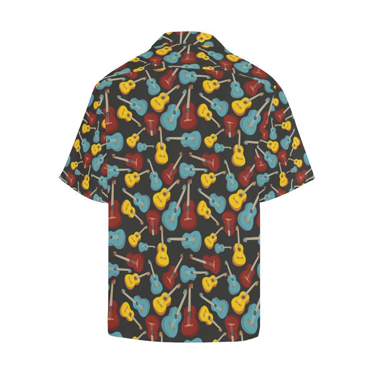 Acoustic Guitar Pattern Print Design Hawaiian Shirt