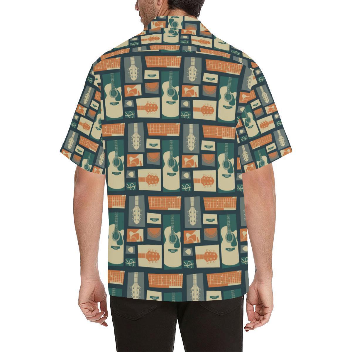 Acoustic Guitar Pattern Print Design Hawaiian Shirt