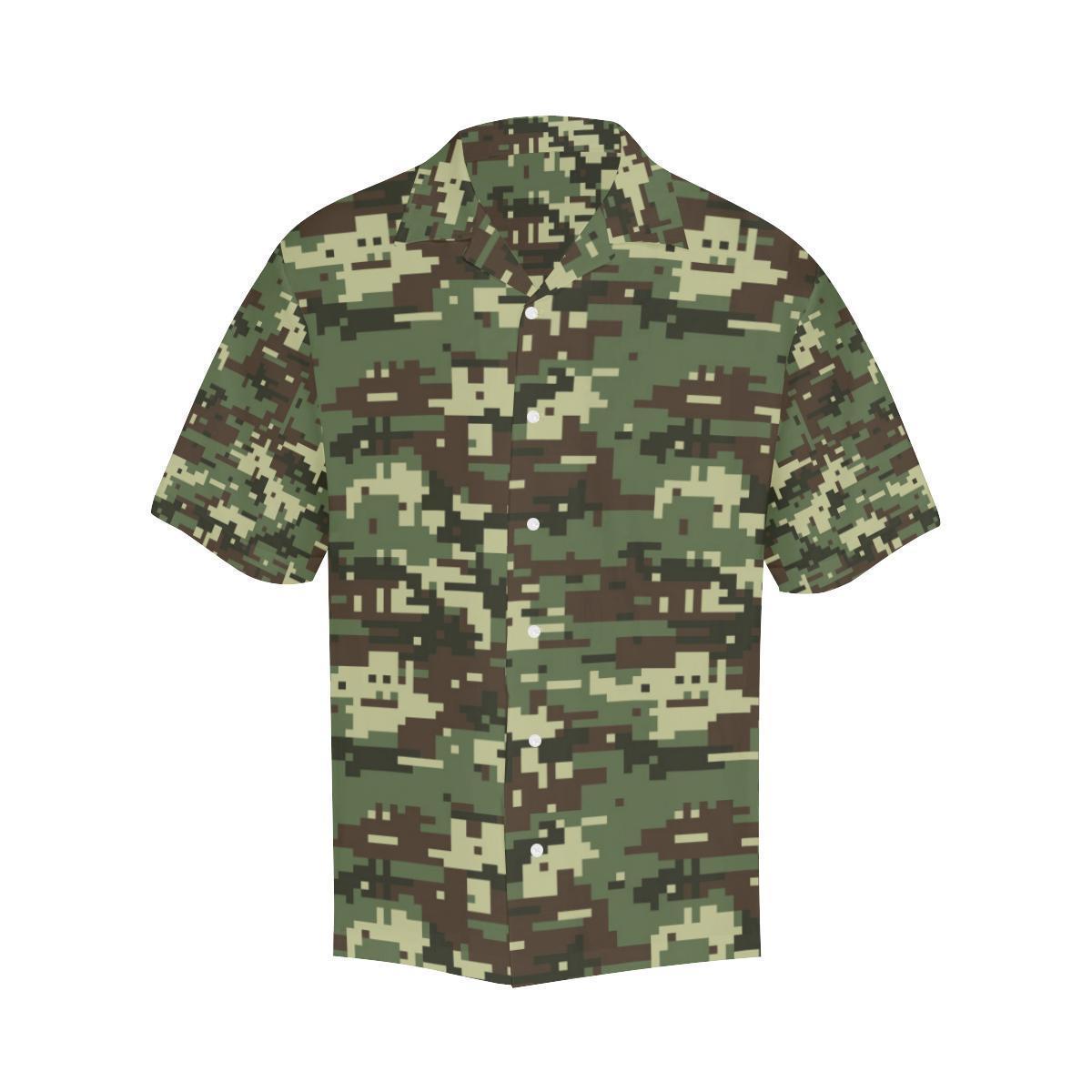 Acu Digital Army Camouflage Hawaiian Shirt