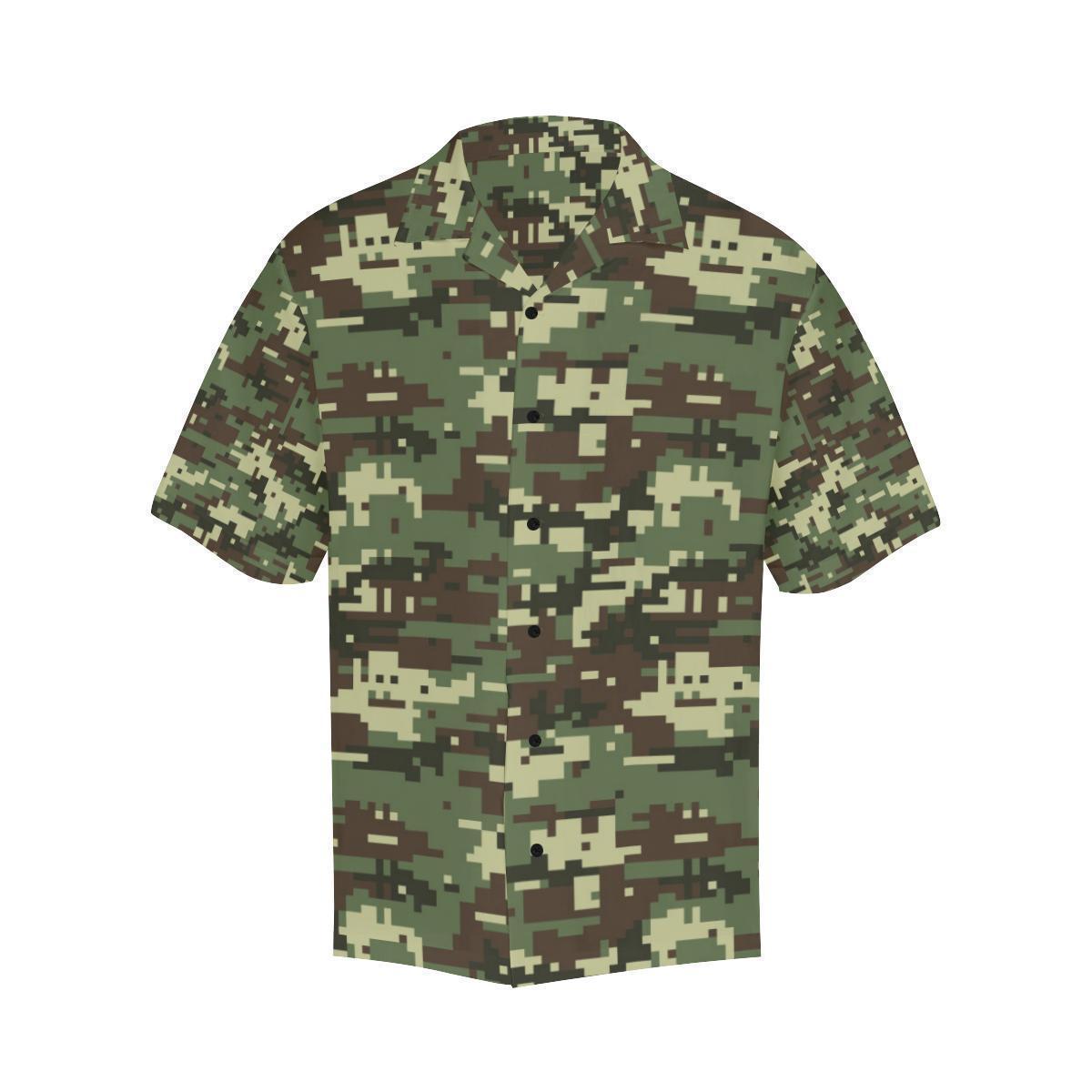 Acu Digital Army Camouflage Hawaiian Shirt