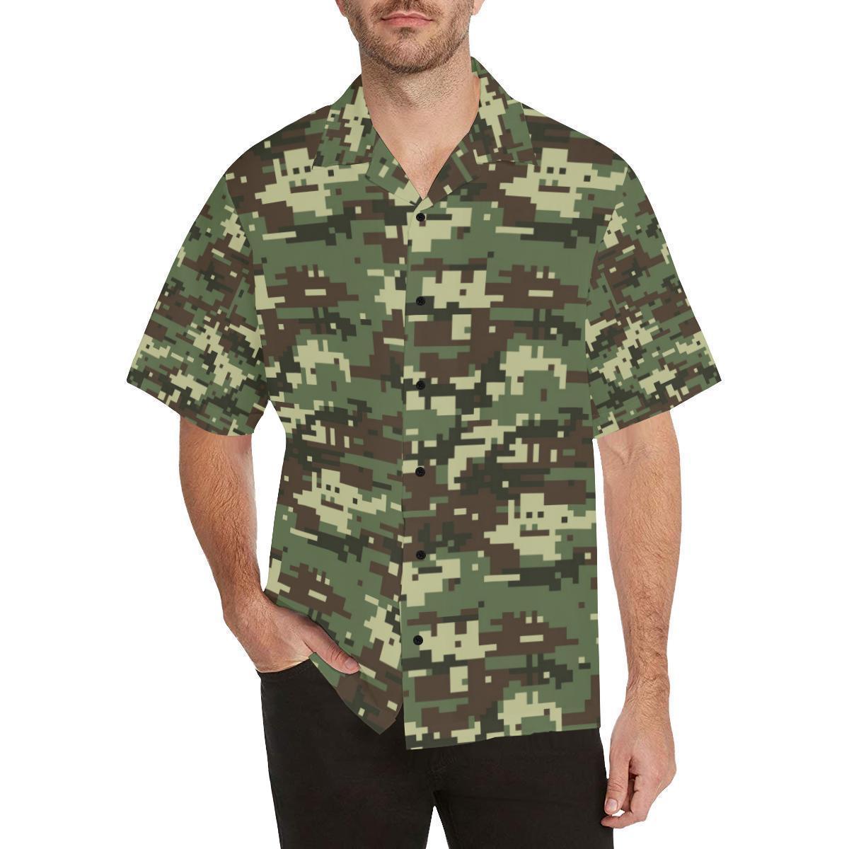 Acu Digital Army Camouflage Hawaiian Shirt