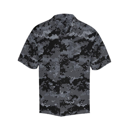 Acu Digital Black Camouflage Hawaiian Shirt