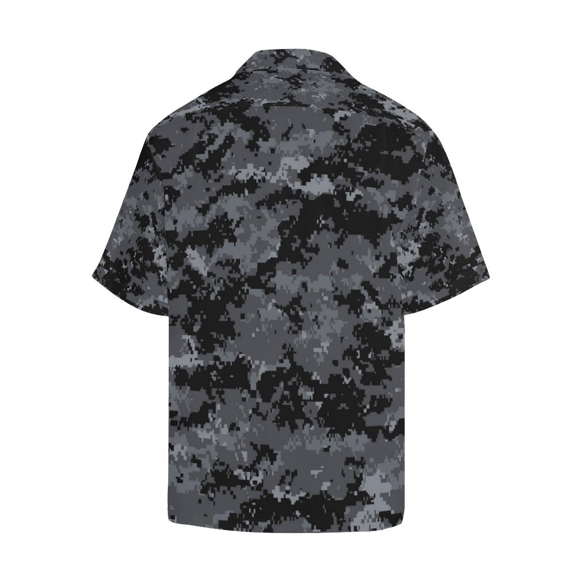 Acu Digital Black Camouflage Hawaiian Shirt