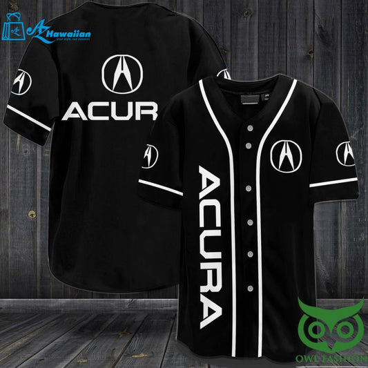 ACURA White and Black Baseball Jersey Shirt