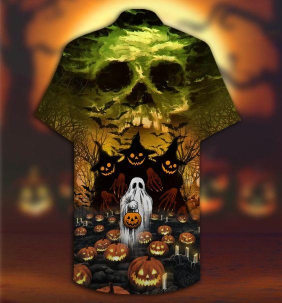 Hawaiian Aloha Shirts Halloween Ghost Just Want To Have Fun