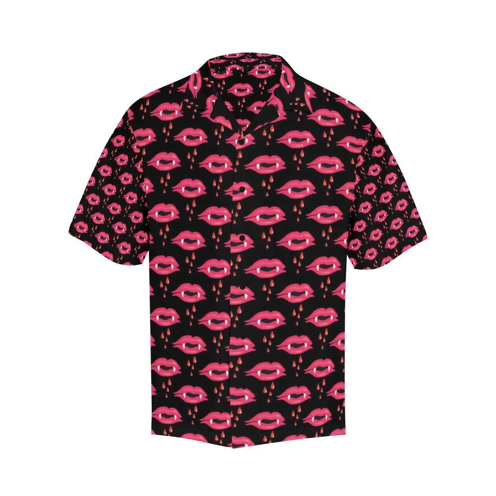 Vampire Lips Print Design Hawaiian Shirt