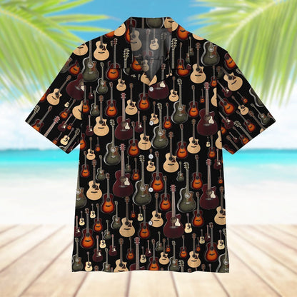 Acoustic Guitar 3D All Over Printed Hawaiian Shirt | Unique Beach