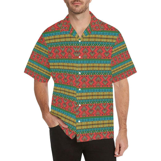 African Colorful Zigzag Print Pattern Hawaiian Shirt