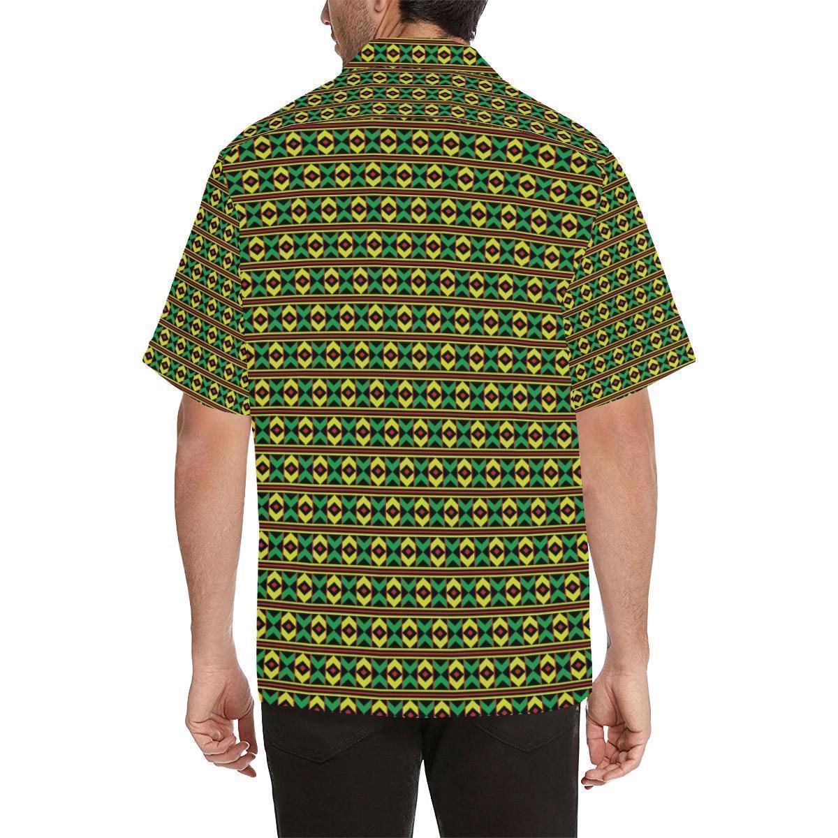 African Geometric Print Pattern Hawaiian Shirt